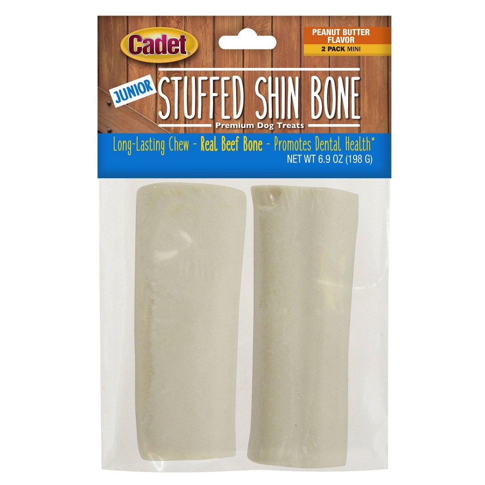 Photos - Dog Food Cadet Junior Stuffed Peanut Butter Shin Bones Mini Dog Treats - 2ct/6.9oz