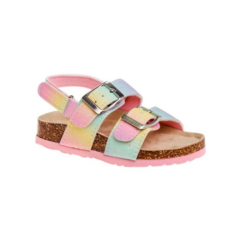 Laura Ashley Girls Footbed Toddler Buckle Sandals Hook And Loop