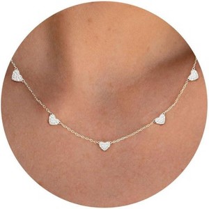 Dainty Charm Necklace for Women, 14K Gold/Silver Plated with Multiple Symbolic Charms - 1 of 4