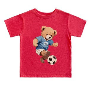 The Juniper Shop Watercolor Soccer Bear Toddler Short Sleeve Tee - 1 of 4
