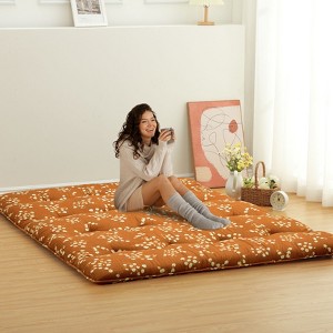 Floral Print Style Japanese Floor Mattress Indoor Living Room Bedroom Furniture, Tatami Mat Portable Floor Bed Roll Up Mattress for Camping Travel - 1 of 4