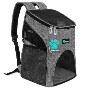 PetAmi Small Dogs Cats Backpack Carrier, Airline Approved Pet Ventilated Safety Strap Buckle for Hiking Travel Camping Outdoor - 1 of 4