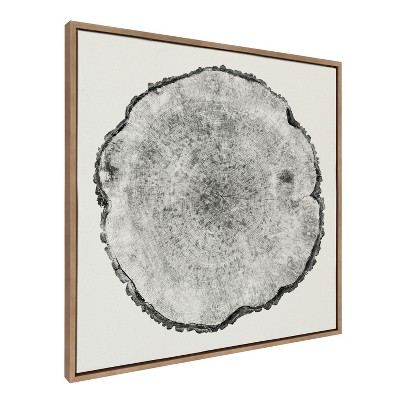 Kate and Laurel Sylvie Tree Rings Linen Framed Canvas by Emiko and Mark Franzen of F2Images