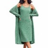 Ekouaer Womens Knit Robe Set 2 Piece Nightgown with Robes Long Sleeves Lounge Sets with Pockets - 4 of 4