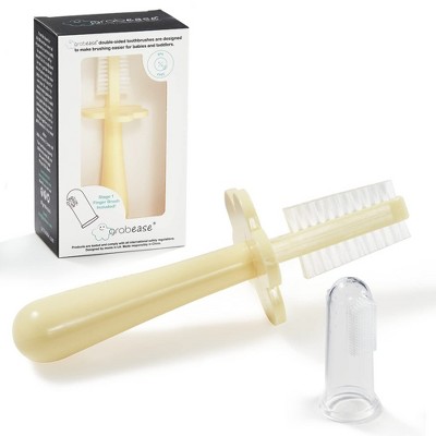 Image of Grabease Double-Sided Toothbrush for Baby & Toddler, Baby Finger Toothbrush, BPA-Free & Phthalate-Free, 1 Pack, Yellow
