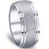 Pompeii3 8mm Brushed Mens Wedding Band 10K White Gold - 3 of 4