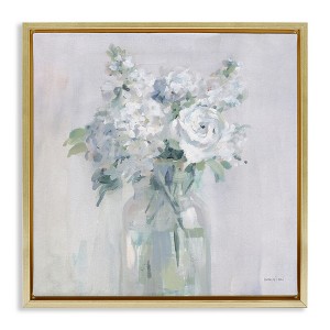 Stupell Industries White Abstract Bouquet Floating Frame Canvas Art - 1 of 4