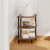 KTMBDW Bookshelf, 3 Tier Industrial Bookcase, Metal Small Bookcase, Corner Book Shelf Storage Organizer for Living Room, Bedroom, Home Office, Brown - 2 of 4