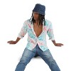 Campus Sutra Men Men's EcoLiva Light Blue & Baby Pink Faded Roses Shirt - 3 of 4