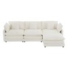 NicBex Couches for Living Room 112.6" Modular Sectional Sofa Modern L-Shape Corduroy Upholstered Sofa Couch with Side Storage Pockets, Beige - 2 of 4