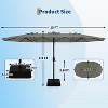 Jojoka 15FT Large Patio Umbrella with Base,Double-Sided Outdoor Market Rectangle Umbrellas for 2-8 People - 4 of 4