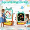 Skirfy 4-in-1 Portable & Adjustable Easel Stand Toy Magnetic Drawing Board with Gear Drive and Storage, Green - 3 of 4