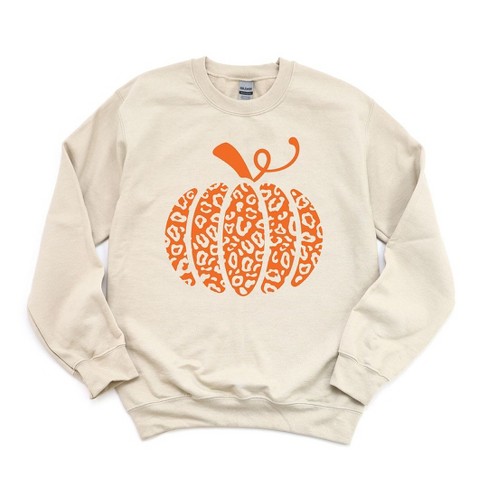 Simply Sage Market Women s Graphic Sweatshirt Orange Leopard Pumpkin S Dust