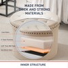 Ornavo Home Decor Large 20" Round Collapsible Storage Ottoman with Nailhead Trim for Living Room and Bedroom - 3 of 4