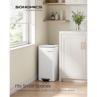 8-Gallon Cloud White Stainless Steel Kitchen Trash Can