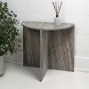 JONATHAN Y Patrice 20" Art Deco Minimalist Natural Marble Handmade Demilune Side Table - 2 of 4