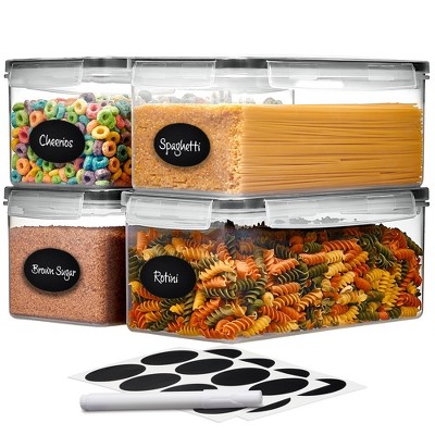 DWËLLZA KITCHEN Clear Airtight BPA Free Dishwasher Safe Food Storage Containers Includes 8 Labels & Marker