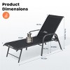 Pellebant Outdoor Lounger Aluminum Adjustable Chaise Lounge Chairs with Arms (Set of 2) - 2 of 4