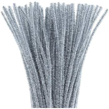 500 Pack Silver Pipe Cleaners Craft Fuzzy Sticks Chenille Stems for Art Creative DIY Kids Creativity Decoration (6 mm x 12 Inch)