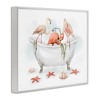 Stupell Industries Flamingo Trio in Nautical Tub Seaside Bathroom Black Framed Giclee Art - 3 of 4