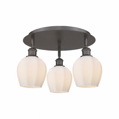Norfolk - 3 Light Flush Mount In Industrial Style-9.38 Inches Tall and 17.5 Inches Wide