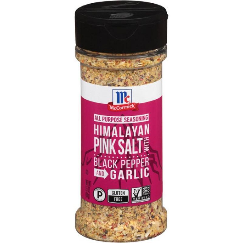 McCormick Gluten Free Pink Sea Salt, Black Pepper, Garlic All Purpose Seasoning - 6.5oz, 1 of 7