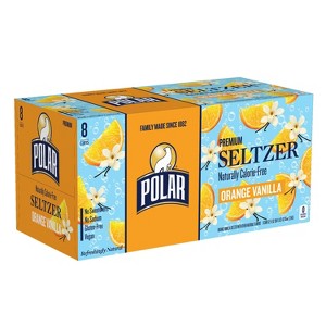 Polar Orange Vanilla Seltzer Water - 8pk/12 fl oz Cans - 1 of 3