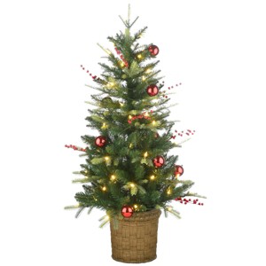 National Tree Company First Traditions 4' Pre-Lit LED Feel Real Scotch Creek Fir: Indoor/Outdoor Decorative Potted Tree - 1 of 4