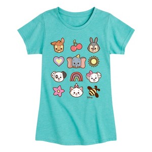 Girls' - Disney Classics - Character Group With Icons Fitted Short Sleeve Graphic T-Shirt - 1 of 4