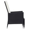 vidaXL Outdoor Recliner Chair Patio Lounge Chair with Cushions Poly Rattan - Black - 4 of 4