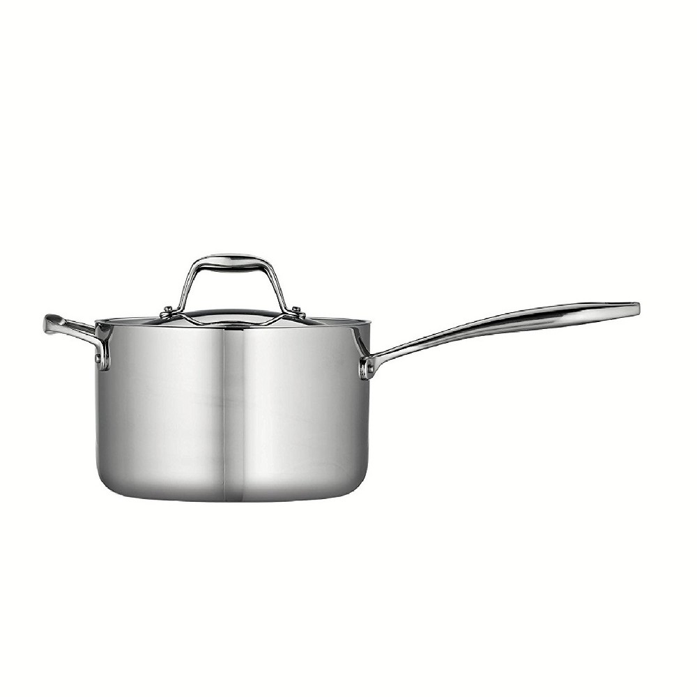 Photos - Pan Tramontina Gourmet Tri-Ply Clad 4qt Sauce  with Lid Silver 