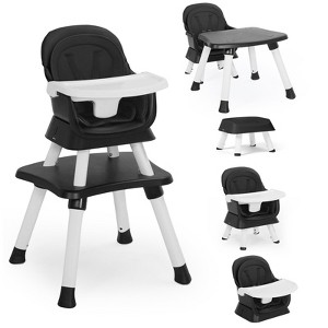 Kinder King 8 in 1 Baby High Chair, Coverts to Dining Booster Seat, Removable Tray & Double Seat Cover, Easy to Wipe - 1 of 4