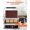 VEVOR Commercial Panini Grill, 1800W Electric Sandwich Panini Maker, Stainless Steel Sandwichs Press, 13.5x9.3 in Full Grooved Enamel Plate, Silver - 4 of 4