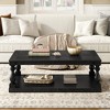 Vintage Coffee Table Featuring Artistic Vase Column Legs and Luxurious Pine Veneer for Timeless Charm,Suitable for Living Room, Study Room - 2 of 4