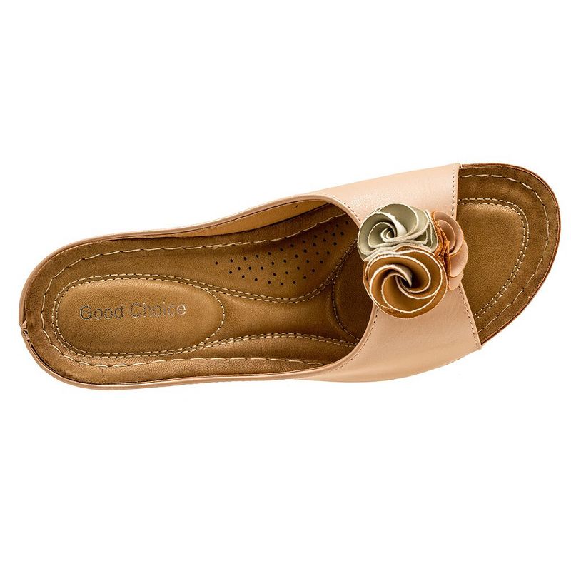 GC Shoes Sydney Flower Comfort Slide Wedge Sandals, 4 of 7