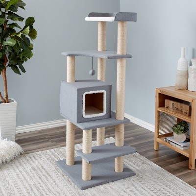 Two by Two San Diego - Gray Scratching Post Cat Furniture - 51.2 in. Tall