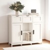 Wooden Floor Storage Cabinet with Drawers & Adjustable Shelves, Accent Cabinet for Living Room, Bedroom, Bathroom, Home Organizer Furniture - 4 of 4