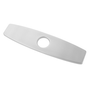 WOWOW 9.6 in. x 2.4 in. x 0.3 in. Stainless Steel Kitchen Sink Faucet Hole Cover Deck Plate in Brushed Nickel - 1 of 4