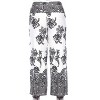 Women's Plus Size Floral Paisley Printed Palazzo Pants - White Mark - 3 of 3