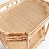 Plum & Post 17"x 32.25" Raelyn Rattan Luxury Premium Rolling 2-Tiered Decorative Bar Cart - 4 of 4