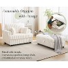 AMERLIFE 67" Oversized Chaise Lounge, Faux Fur Sofa with Storage Ottoman & 2 Pillows - 4 of 4