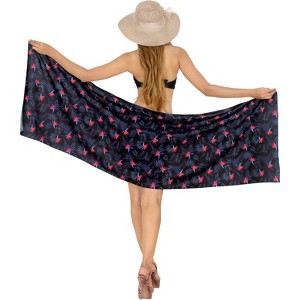 HAPPY BAY Women's Summer Bikini Wraps Beach Wrap Coverup Sarong Skirt Bathing suit Swimsuit Swimwear Cover Up for Women One Size Short Blue, Floral - 1 of 4