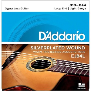 D'Addario EJ84L Gypsy Jazz Silver Wound Loop End Light Guitar Strings - 1 of 4