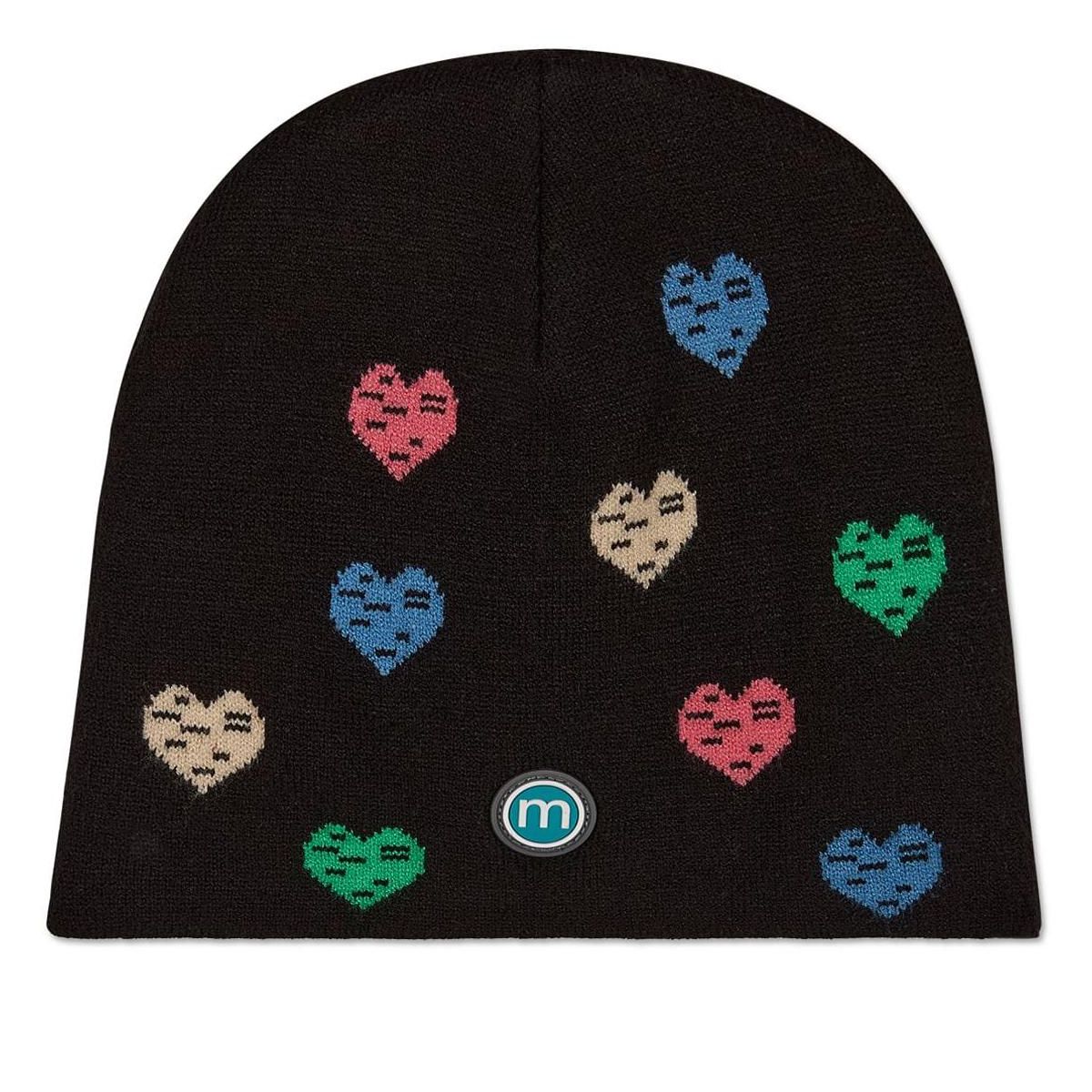 Memoi Girls Cozy "Colorful Hearts" Rayon-Blend Knit Beanie