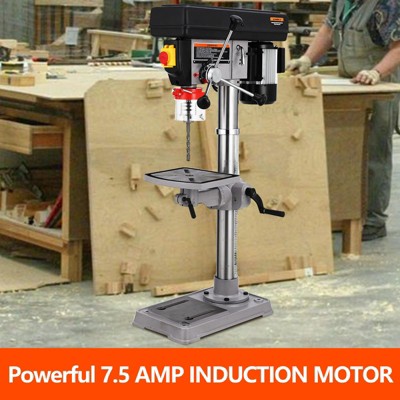 13 in Floor Drill Press,  288-3084 RPM Variable Speed Cast Iron Bench Drill Press, 0-45° Tilting Worktable, Tabletop Drilling Machine for Wood Metal