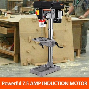 13 in Floor Drill Press,  288-3084 RPM Variable Speed Cast Iron Bench Drill Press, 0-45° Tilting Worktable, Tabletop Drilling Machine for Wood Metal - 1 of 4