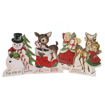 Christmas 7.0" Retro Christmas Friends Reindeer Snowman  -  Decorative Figurines