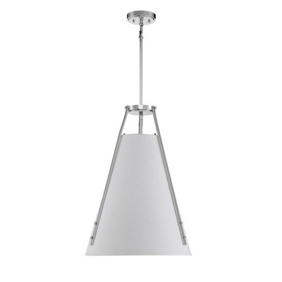 Newport Classic Warm Brass 4-Light Pendant with Soft White Shade