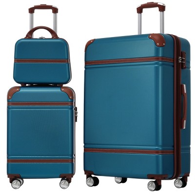 Hardshell Luggage Sets 3 Pieces,Lightweight Spinner Suitcase With Tsa Lock,Expandable Luggage Sets 20"+28" Luggages And Cosmetic Case-Cuddlewood