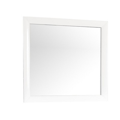 Marilla 35 in. x 39 in. White Wood Framed Dresser Mirror